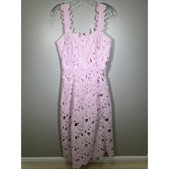 Sundance Sevilla Maxi Dress 8 Lilac Intricate Cut Out Lace Floral Wedding Preppy - Picture 1 of 7